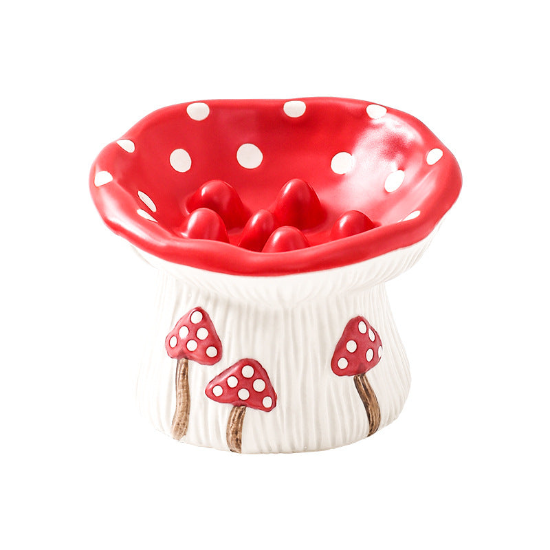 Creative Mushroom Modeling Tall Pet Bowl Cute Bowl
