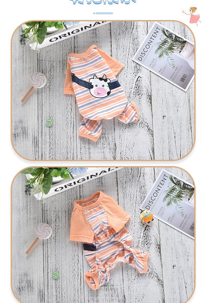 Striped Four-leg Cream Pack Four-leg Pet Dog Clothes