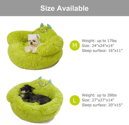 Cute Calming Dog And Cat Bed Indoor High Bolster Donut