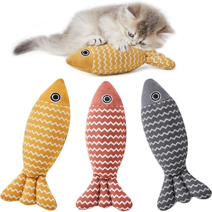 3 Pcs Catnip Toys Fish Cat Toys Self Play Cat Toys