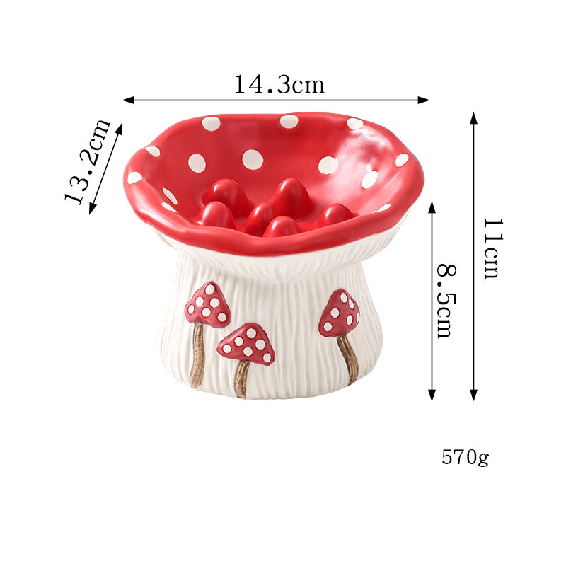 Creative Mushroom Modeling Tall Pet Bowl Cute Bowl