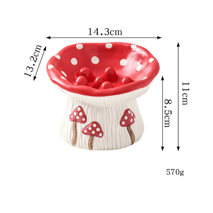 Creative Mushroom Modeling Tall Pet Bowl Cute Bowl
