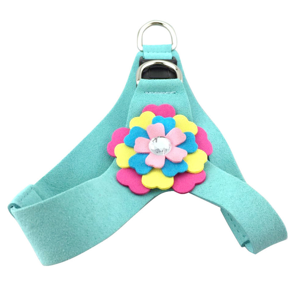 Velvet flower pet chest harness traction rope