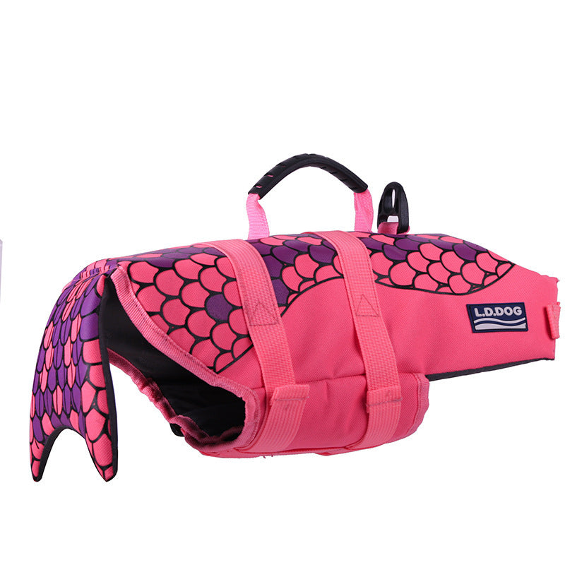 Mermaid Shark Pet Dog Swimming Life Vest Swimwear