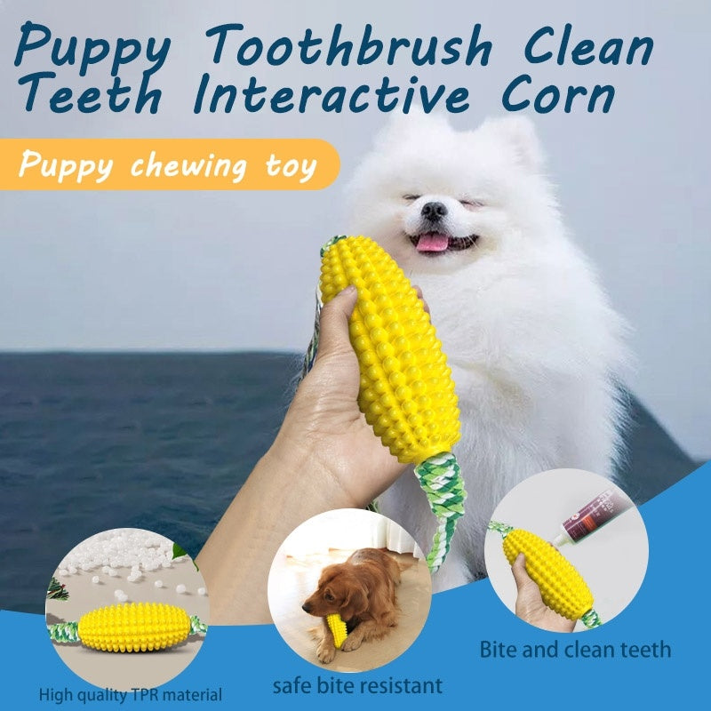 Puppy Toothbrush Clean Teeth Interactive Corn Toys