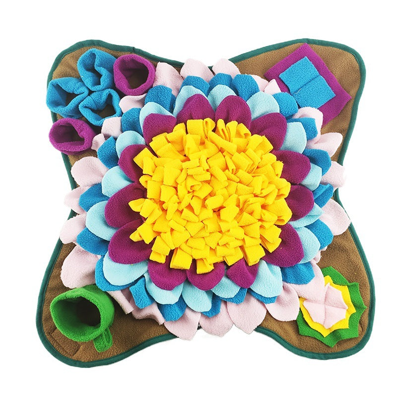 Pet Snuffle Mat For Dogs Interactive Feed Game Sunflower Suction Cups Dog Treats Feeding Mat With Puzzles Encourages Natural Foraging Skills