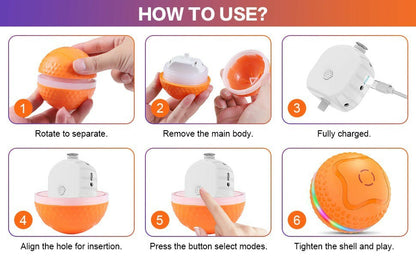 Interactive Dog Toys Ball, Automatic Rolling Toy, Lively Pet Ball