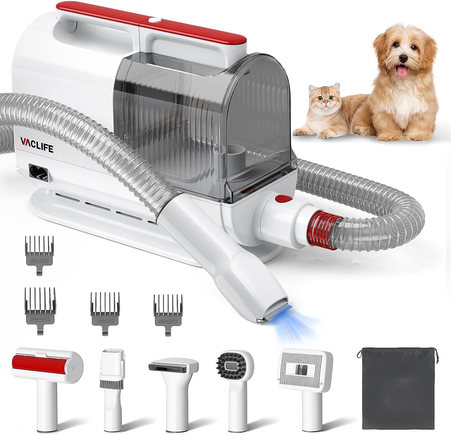 Pet Hair Vacuum For Shedding Grooming With Dog Clipper