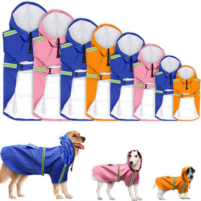 Spring and summer new dog raincoat waterproof cape dog