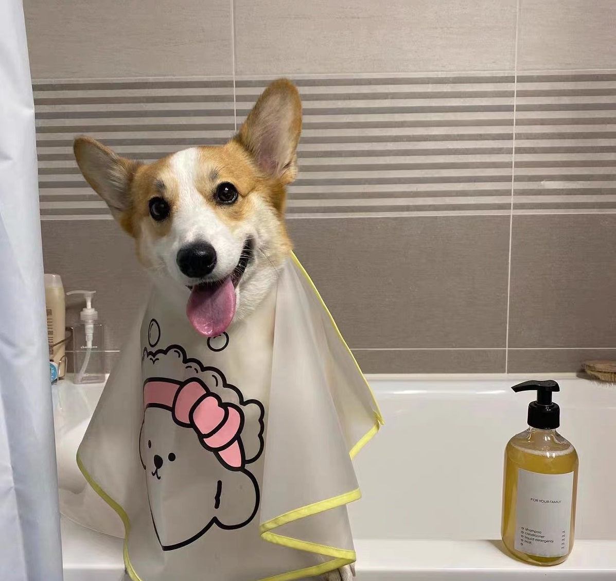 Bath Clean Pet Dog Cat Clean Tear Stains Barber Bucket Tarpaulin Cover Pet Supplies