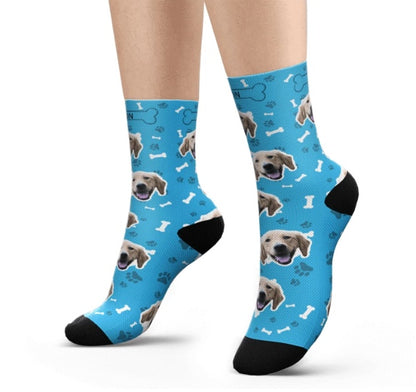 Personalized Custom Pet Head Print Socks For Dog Cat Lover