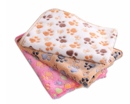 Soft Paw Print Cat Dog Fleece Blankets