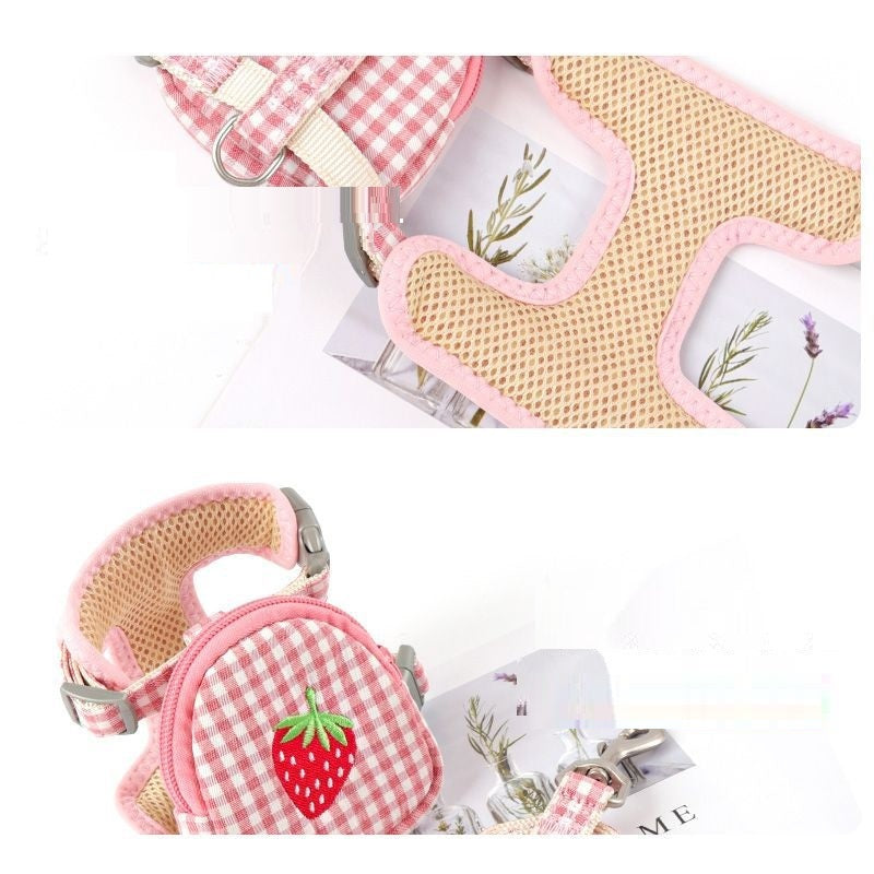 Plaid Cotton Small Dog Vest Pet Harness