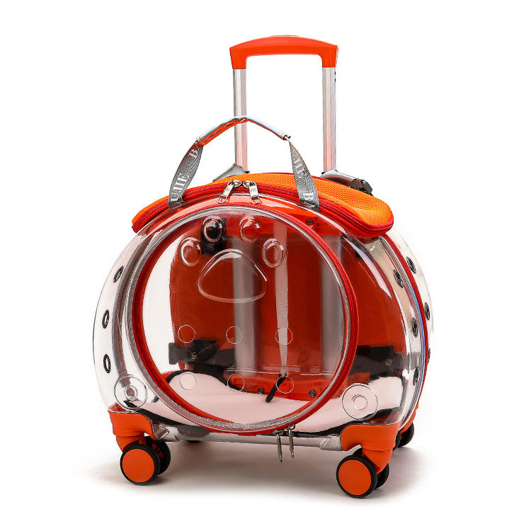 Small Pet Trolley Bag Portable Dog Diaper Bag Transparent