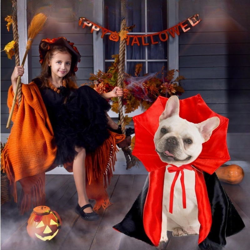 Cute Halloween Pet Costumes Cosplay Vampire Cloak