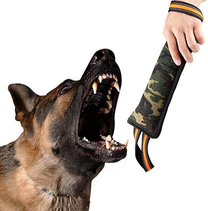 Reflective Dog Training Jute Yellow Edge Bite Stick