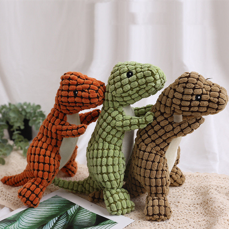 Dog Bite Resistant Plush Sounding Toy Dinosaur