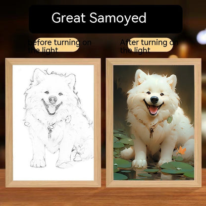 Cats Dogs Cute Pets Glowing Decorative Paintings