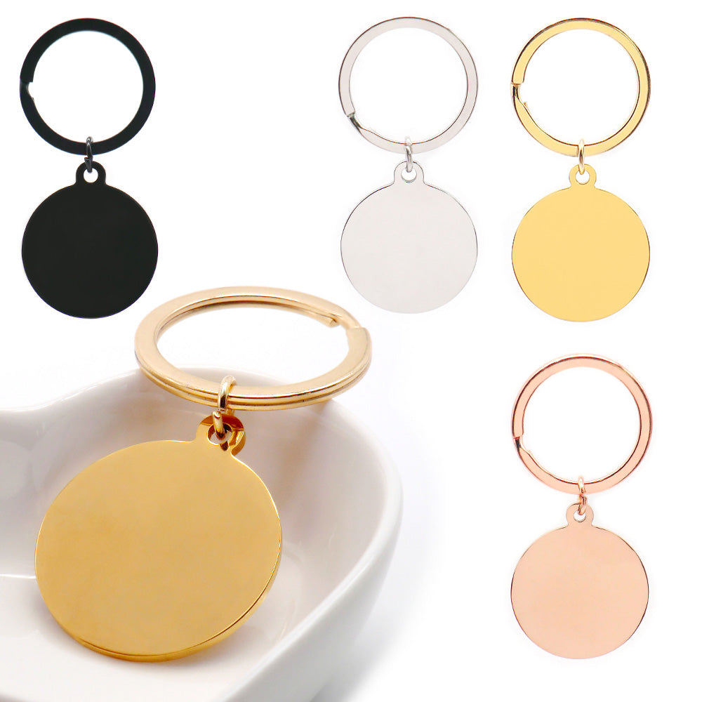 Stainless Steel Mirror Polished  Disc Round Dog Tag Charm Pendant