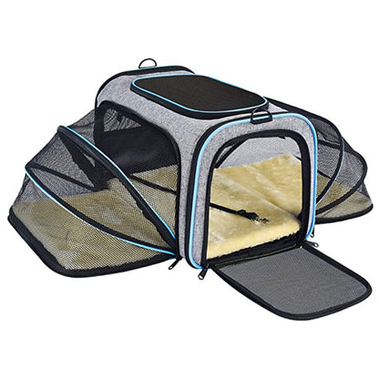 Carrier For Cat Pet Airline Approved Expandable Foldable Carrier