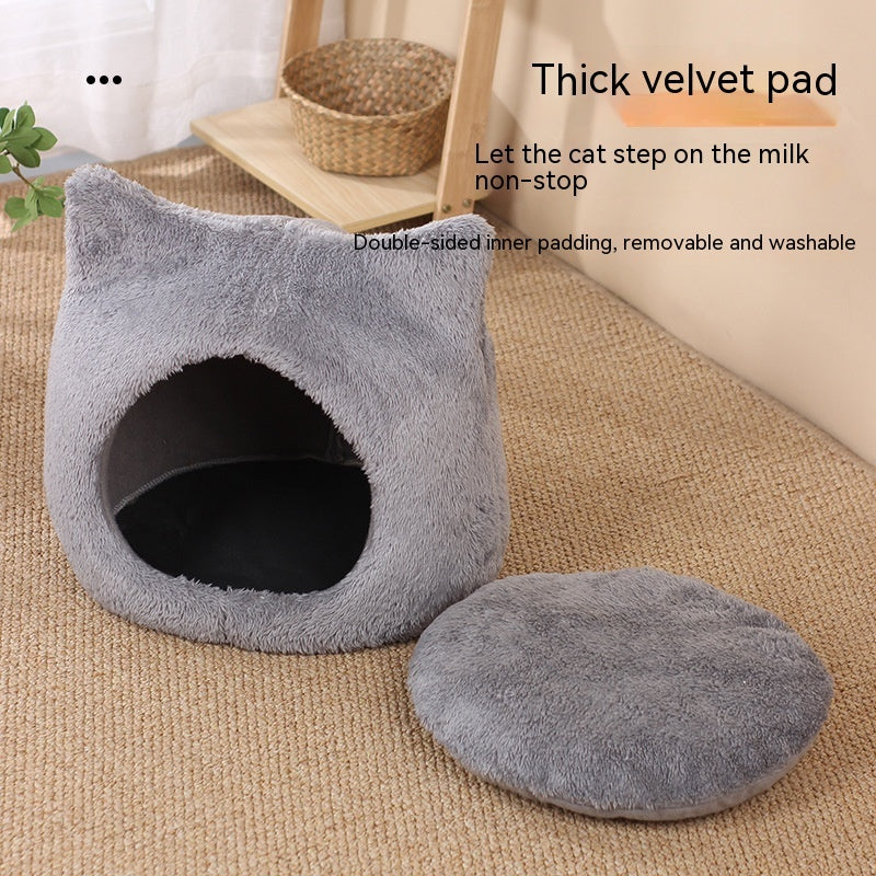 Cute Cat Head Thickened Double-sided Fleece Pad