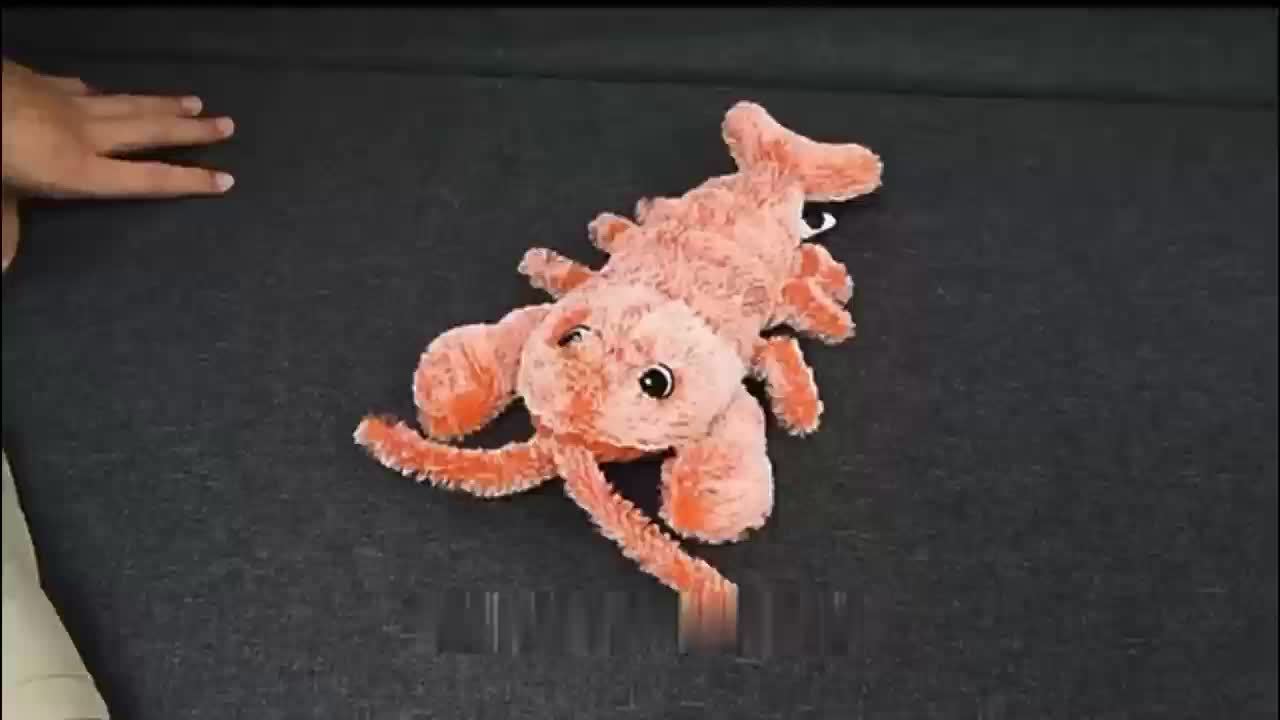 Pet Gravity Shrimp Plush Toy USB Charging Simulate Lobster