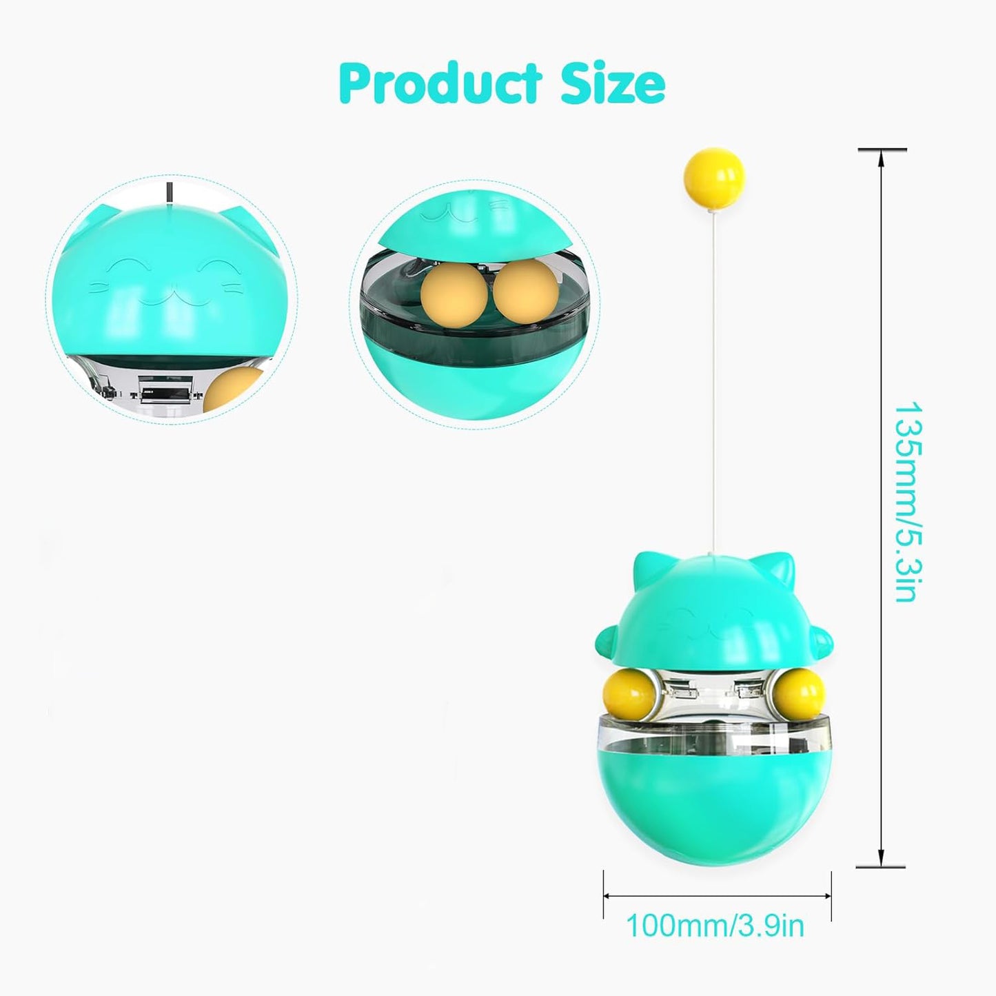 Interactive Cat Treat Dispenser Toy Tumbler Feeder Toy
