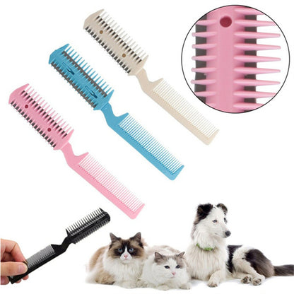 Pet Two-sided Sharpening Comb With Its Own Blade Pet Hair Trimmer