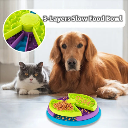 Slow Food Bowl Anti Choking Cat Bowl Dog Basin Puzzle Feeder