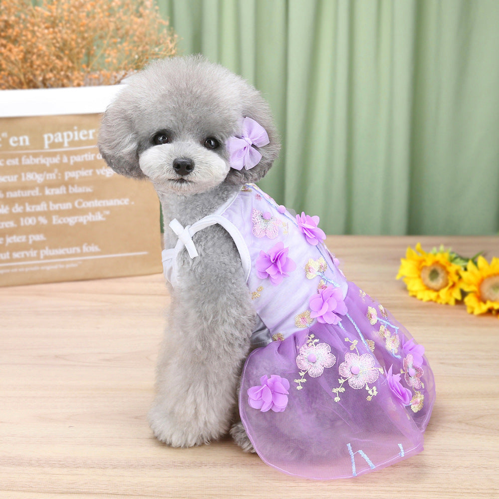 Pet Cotton Lace Sling Dress