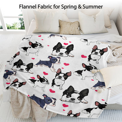 1pc Adorable Fleece Dog Blanket - Soft, Cozy, Lightweight For Couch