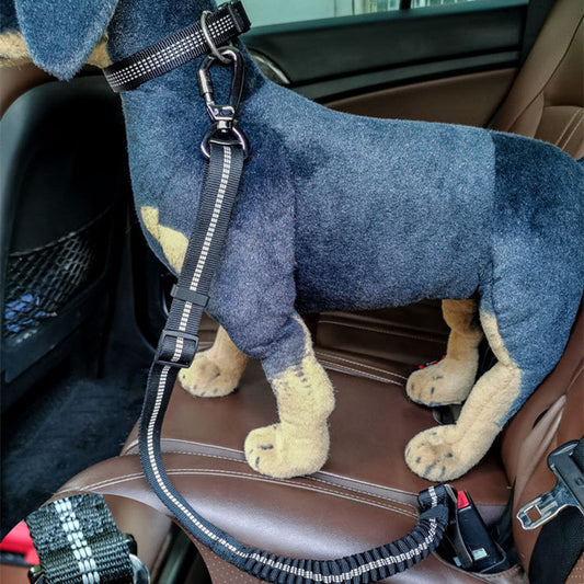 Pet Supplies Dog Reflective Buffer Retractable Car Seat Belt