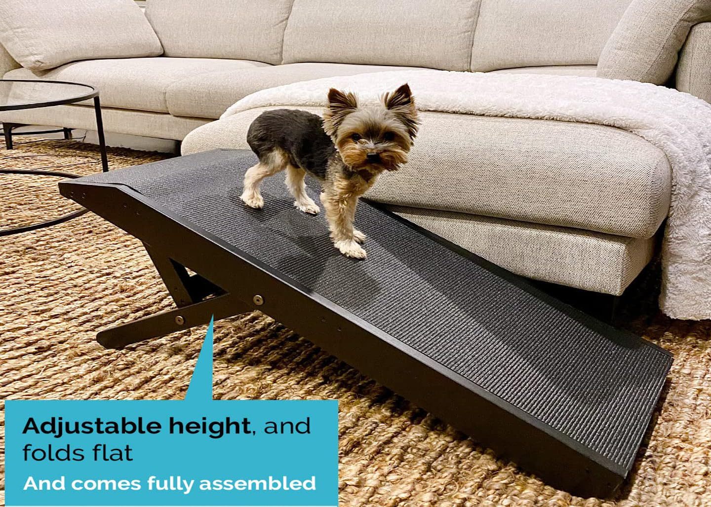 Youfun Adjustable Dog Ramp For Bed Small Dog & Large Dogs