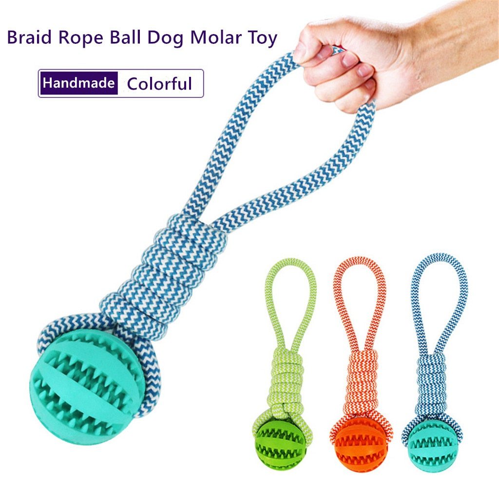 Dog Toys Balls Interactive Treat Rope Rubber Leaking Balls