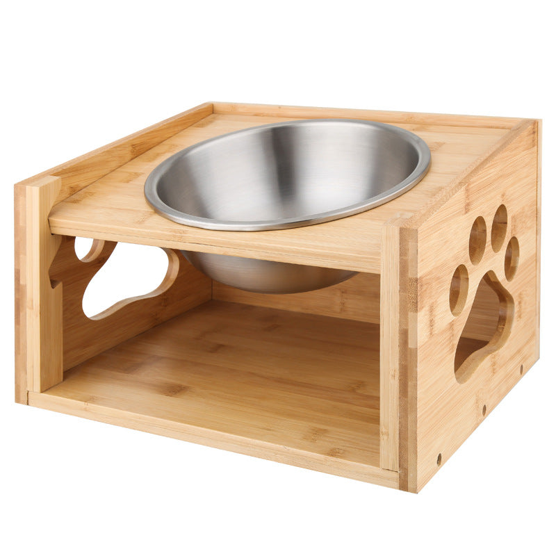Large dog dog food bowl double bowl