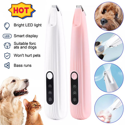 Pets Efficient LED Shaving Dog Foot Hair Electric Clipper