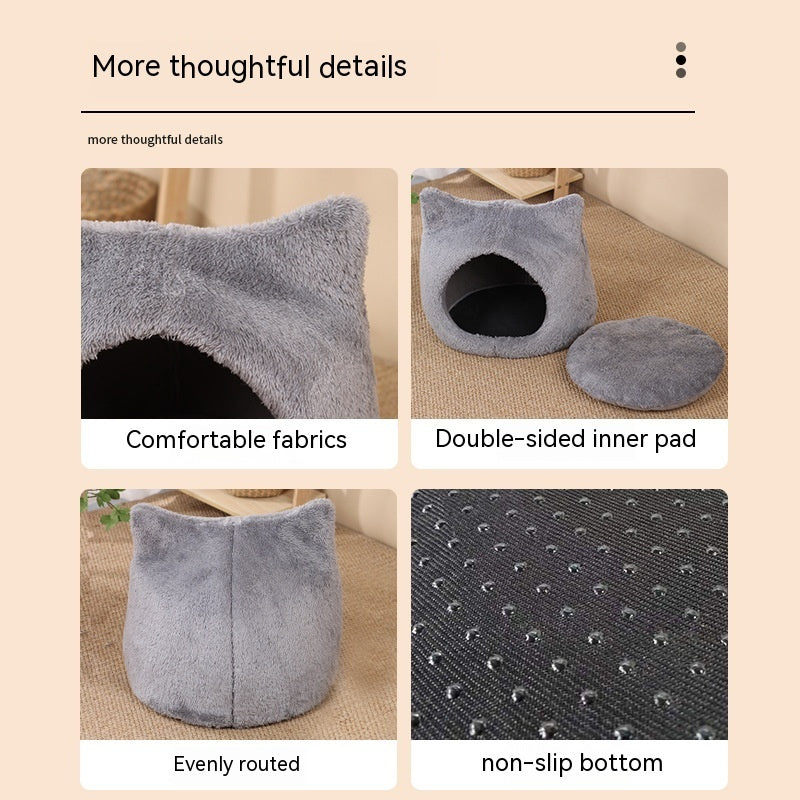 Cute Cat Head Thickened Double-sided Fleece Pad