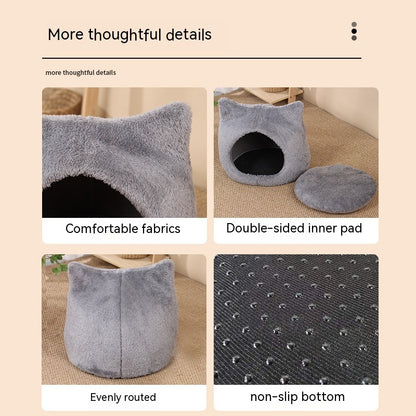 Cute Cat Head Thickened Double-sided Fleece Pad