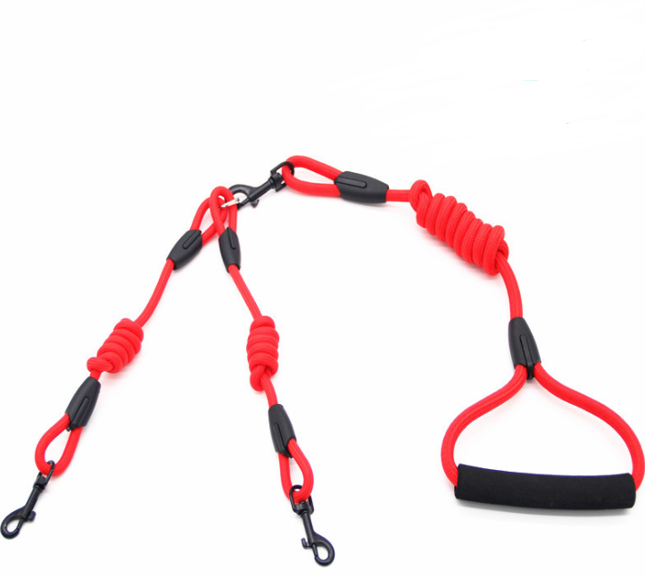 Double traction rope dog walking training