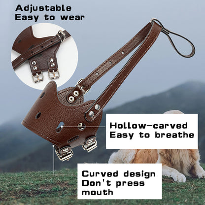 Dog Muzzle Leather, Comfort Secure Anti-Barking Muzzles