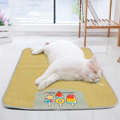 Pets Mat Cold Grass Cooling Dogs Cats Supplies Summer Pet Products