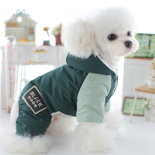 Pet Dog Clothes Shoulder Cap Four-legged Pet Clothing Hooded