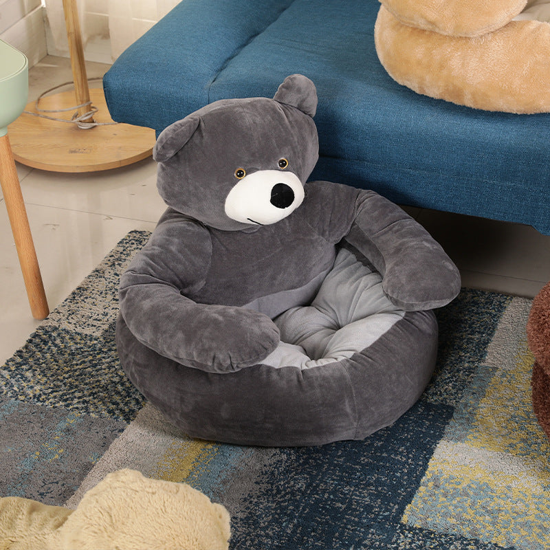 Detachable And Washable Hug Bear Pet Nest Round Shape