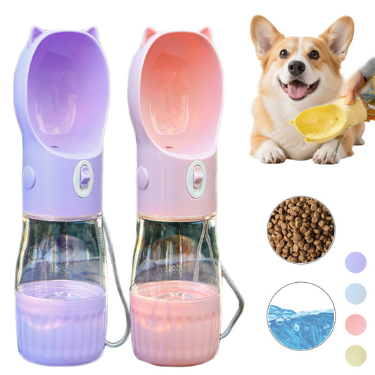 2 In 1 Portable Dog Water Bottle Drinking Bowl