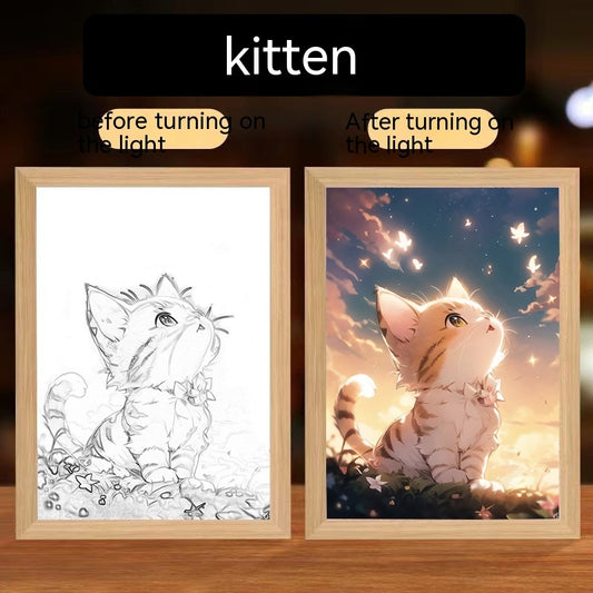 Cats Dogs Cute Pets Glowing Decorative Paintings