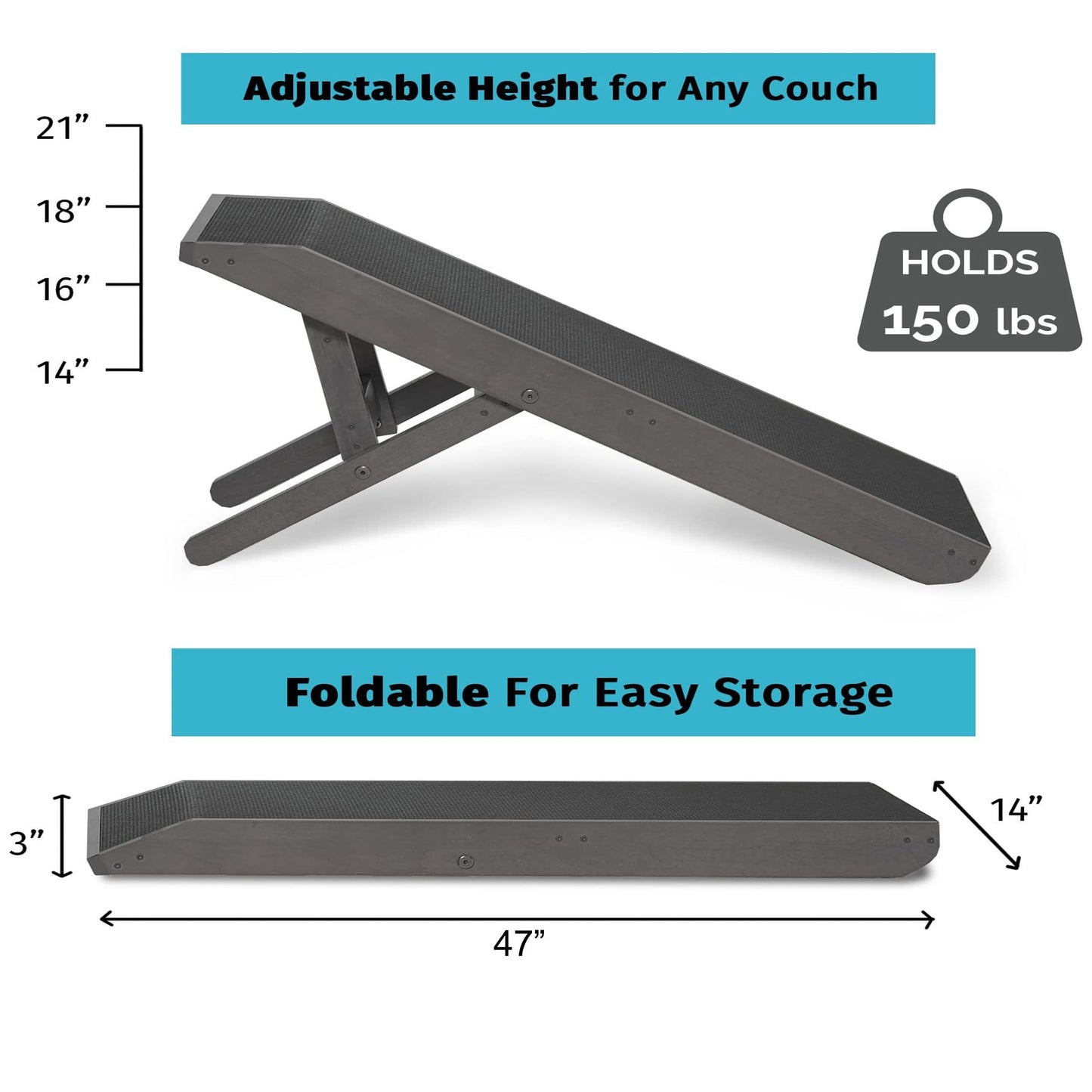 Youfun Adjustable Dog Ramp For Bed Small Dog & Large Dogs