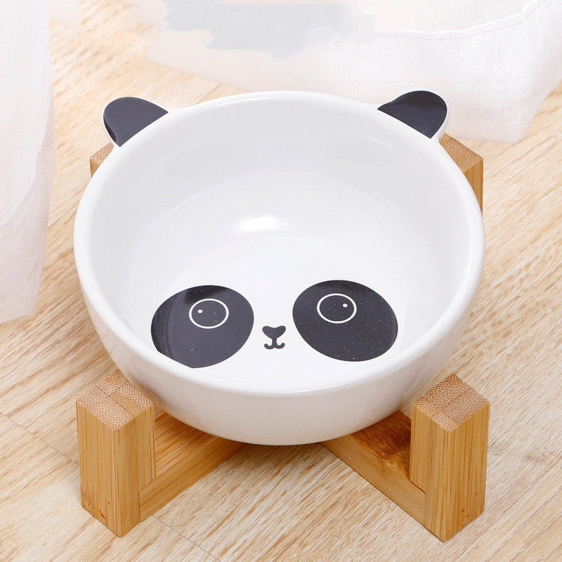 Spot Vibrato Net Red Binaural Cartoon Ceramic Pet Bowl