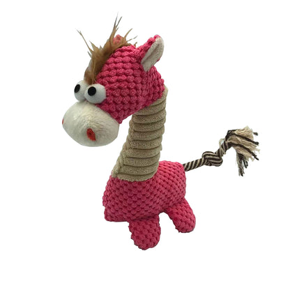 Sound Cutting Velvet Pet Toy Giraffe Shaped Pet Toy