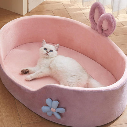 Cute Princess Dog Bed Pink Pet Bed Detachable Washable