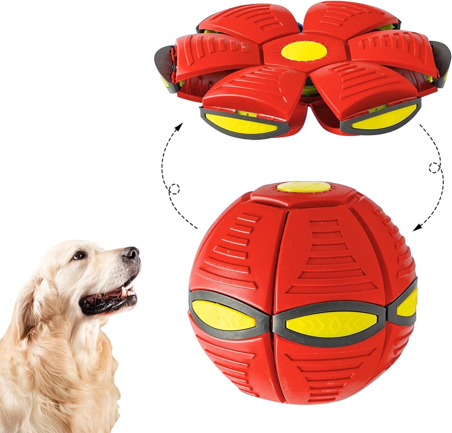 Pet Toy Flying Saucer Ball For Dogs 6 Lights Flying Saucer Ball